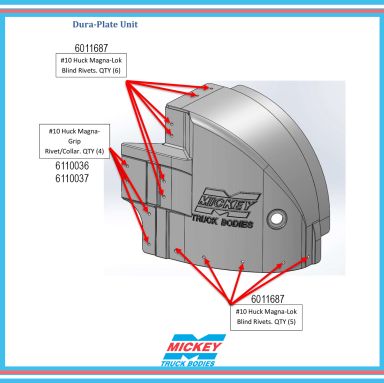 New Style Corner Cap Install "Rivet Kit" for FRP / Duraplate Bodies